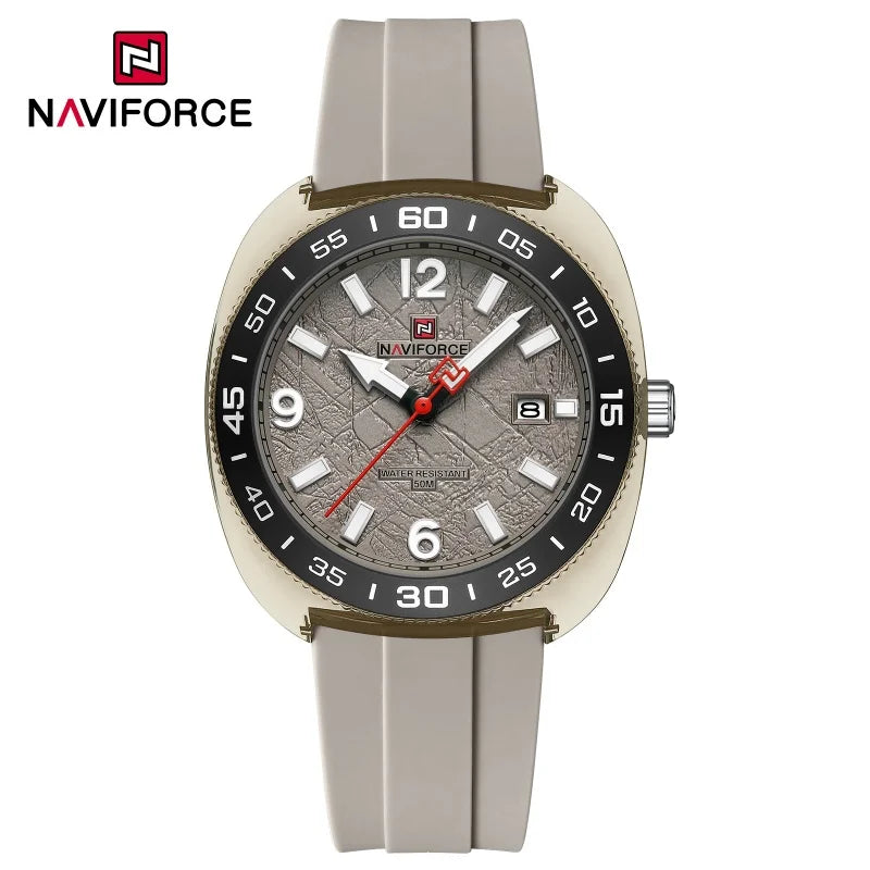 Reloj de cuarzo para hombre NAVIFORCE, a la moda, con indicador de fecha, luminoso, resistente al agua 5ATM, correa de silicona, reloj deportivo para hombre