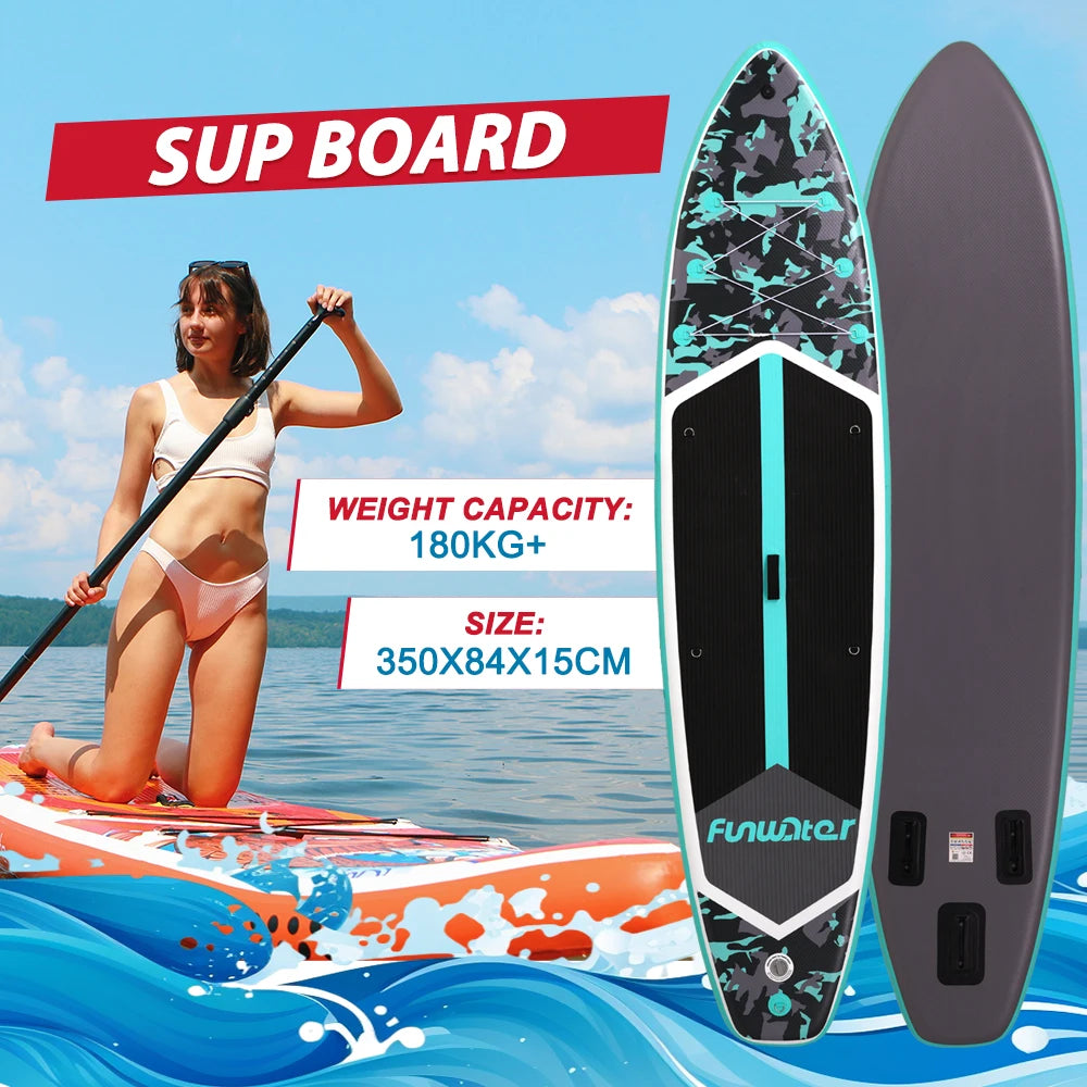 Tabla de Paddle Inflable Ultraligera Funwater SUPFW32C 350*84*15 para Adultos, Yoga Acuático, Pesca, Viajes, Surf, Tabla de Paddle Antideslizante