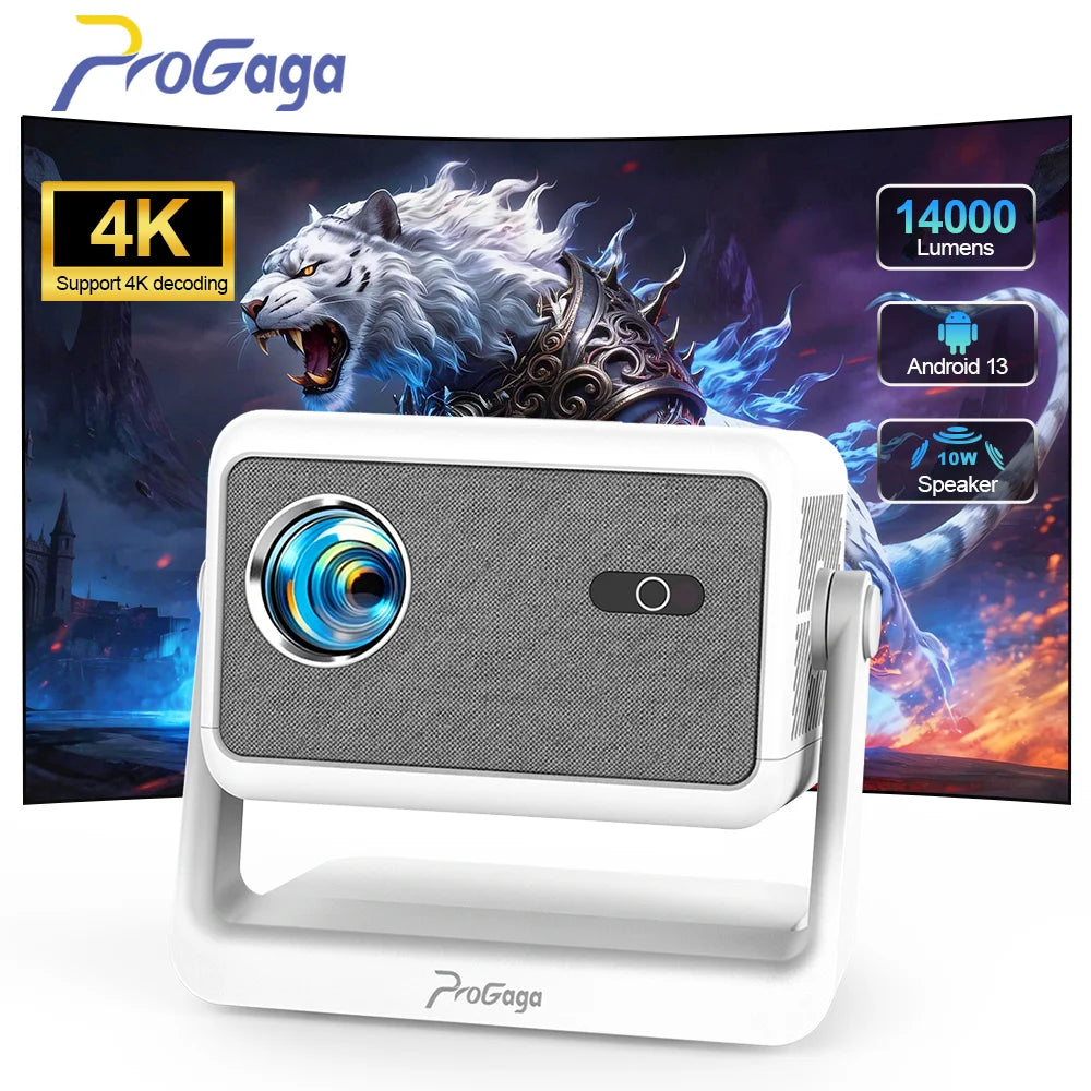 PROGAGA PG370 MAX: proyector Full HD 1080P para películas, con WiFi, sistema Android, funciones de Smart TV, ideal para el cine en casa, 700 ANSI, proyector de video portátil.