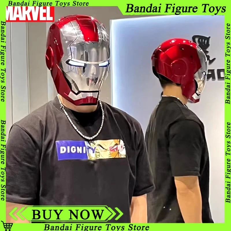 Nuevo AutoKing 1/1 Mk5 casco de Iron Man Cosplay ojos de Control de voz con modelo de luz juguetes para adultos eléctrico usable regalo de Navidad