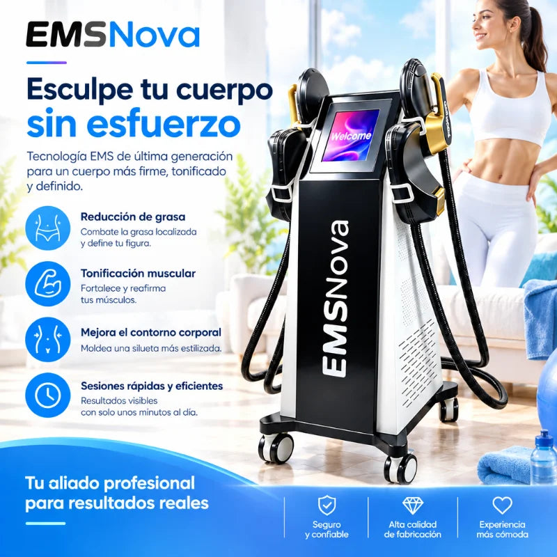 Máquina Profesional Ems Ultra Pro RF para Esculpir el Cuerpo, Moldear la Figura, Estimulador Muscular Zero Hiemt Neo con 4 Manijas para Salón