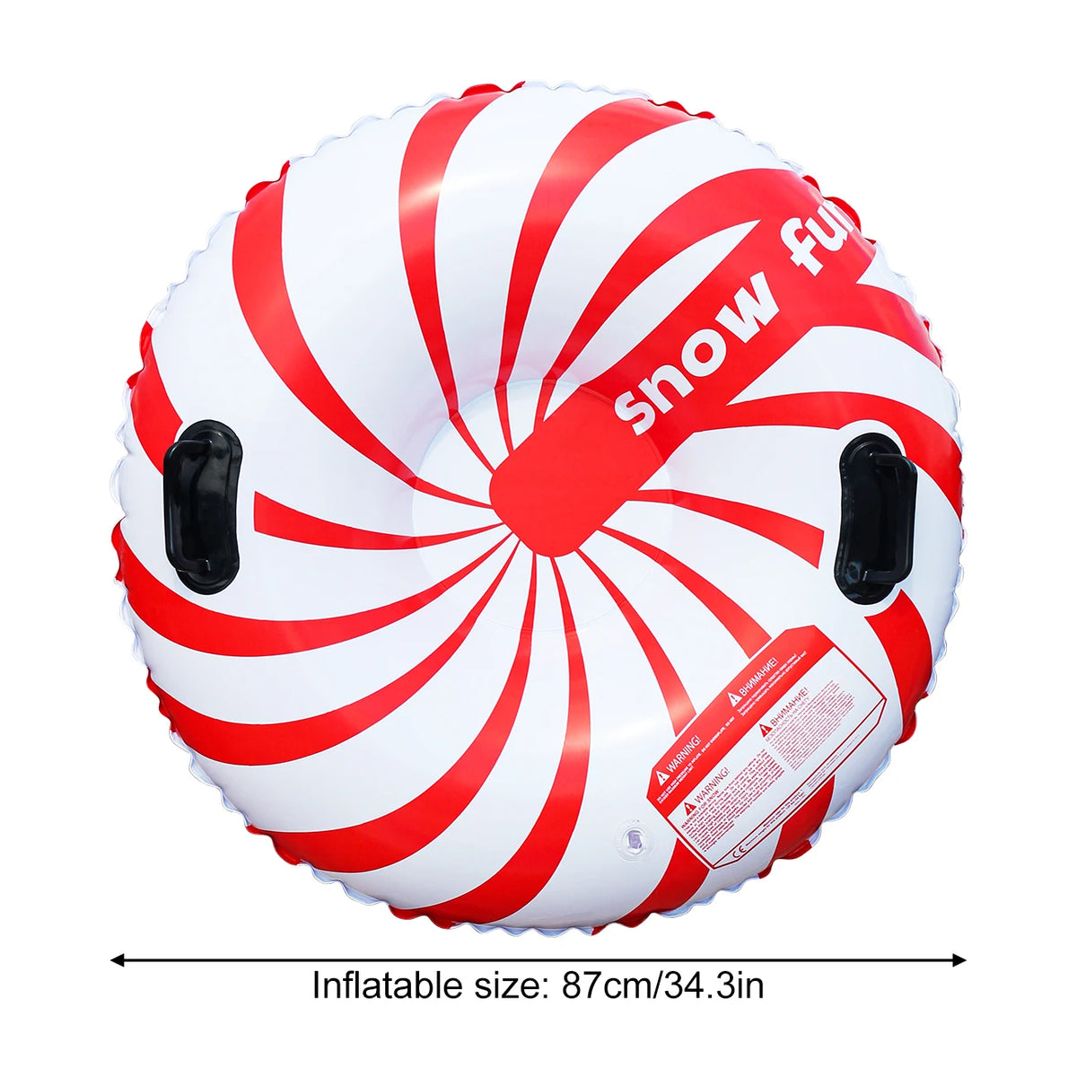 Tubo inflable para nieve con asas, 82/87cm, resistente, trineo redondo para adultos, para esquiar al aire libre, 1 ud.