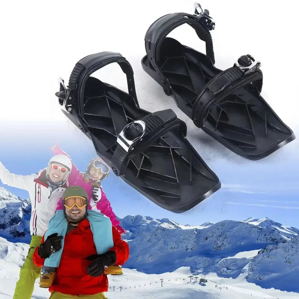 Patines de Esquí Cortos, Botas de Esquí, Tablas de Snowboard Ajustables para Adultos, Snowblades Portátiles para Deportes de Invierno al Aire Libre