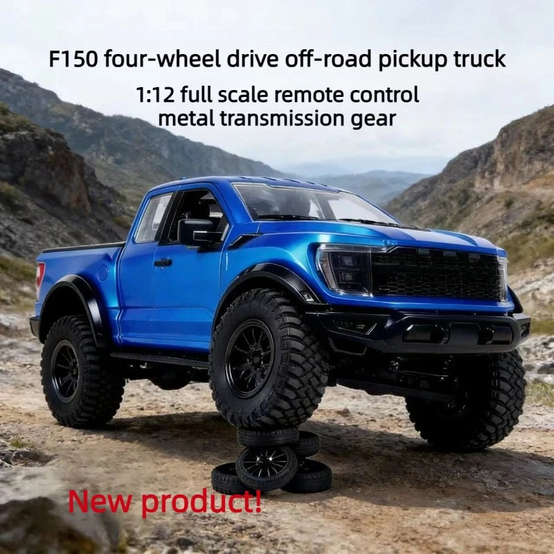 Camioneta Todoterreno F-150 4WD RC 1:12, 2.4G, Resistente a Salpicaduras, con Luces LED, Eje de Transmisión de Metal, RTR, Juguete de Control Remoto