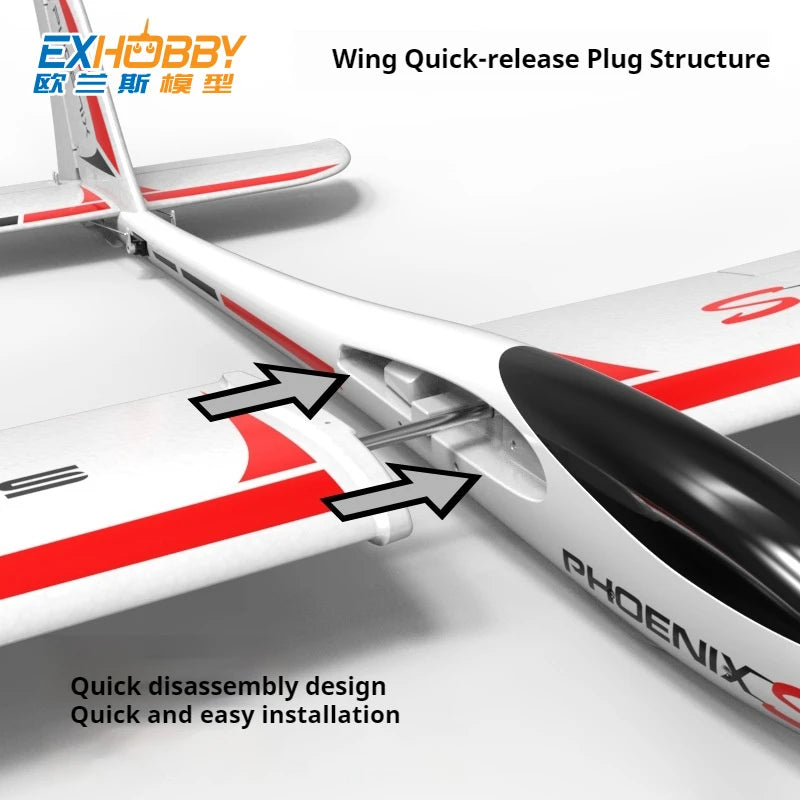 Volantex - Avión Eléctrico de Control Remoto de 1600 mm, Modelo de Ala Fija con Envergadura de 1.6 m, Planeador 742-7, Juguete RC de Espuma para Exteriores, Ensamblado, para Adultos