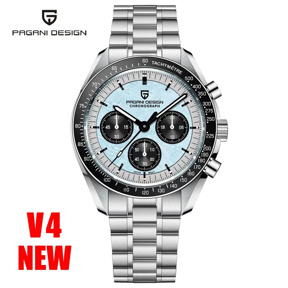 Relojes PAGANI DESIGN Moon 2026, nuevo reloj de cuarzo de lujo para hombre, cronógrafo con fecha automática, cristal de zafiro AR, reloj de pulsera resistente al agua 100M
