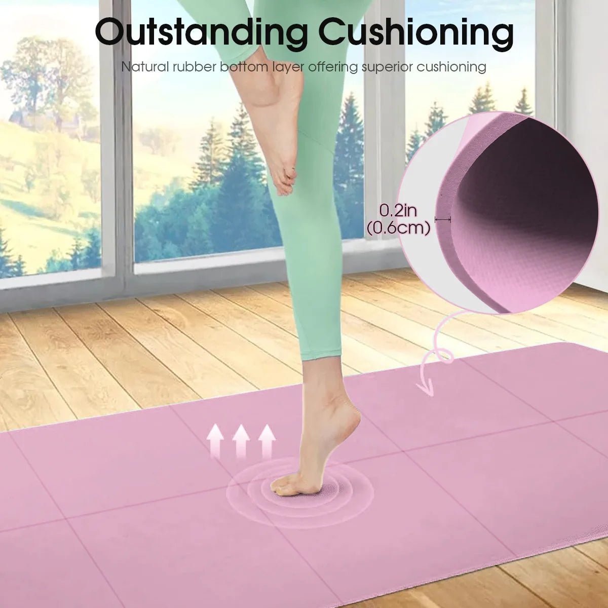 Estera de Yoga para Pilates, estera de Fitness de 3/4/6mm de espesor, cojín antideslizante para Yoga, almohadilla para ejercicio físico de viaje para mujeres, gimnasio en casa, entrenamiento en el suelo