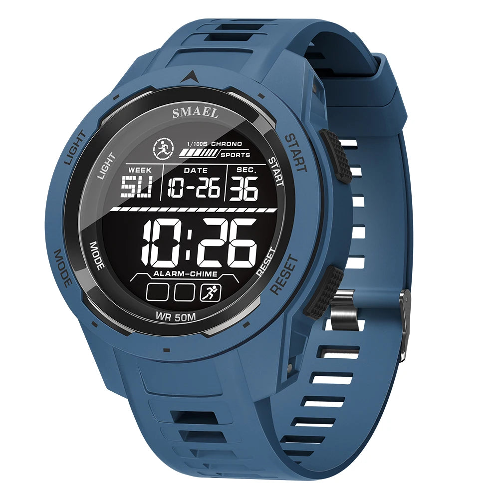 Reloj digital SMAEL 8105, reloj deportivo LED para hombre, resistente al agua 50m, cronómetro con luz para hombre