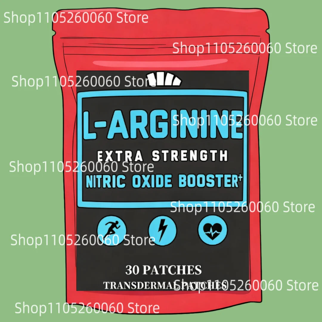 Parches transdermicos L-Arginina mejorados con aminoácidos esenciales, energía, flujo sanguíneo, salud del corazón y resistencia 30 parches