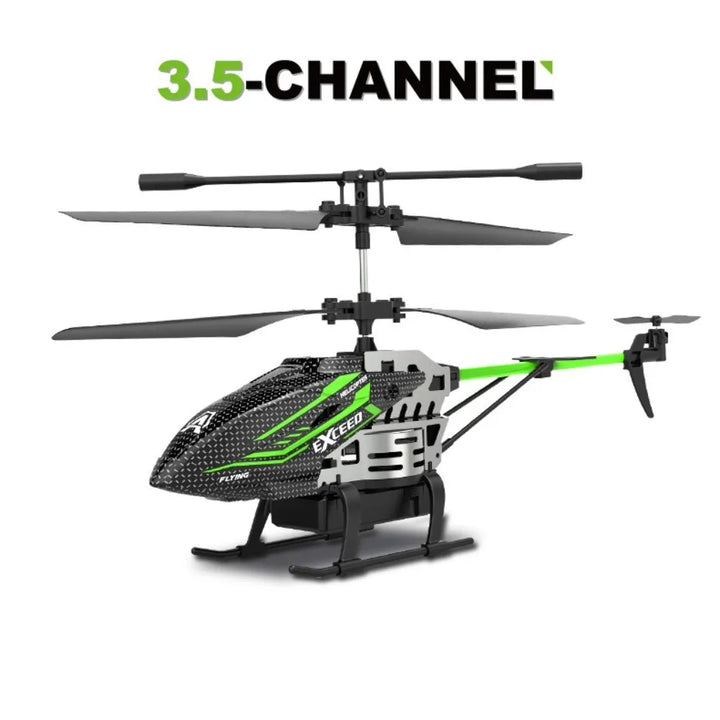 Helicóptero RC de Aleación ABS con 7 Luces LED de Colores, 3.5 Canales, Rojo/Verde, Avión de Control Remoto, Carga USB, Mini Avión RC Recargable