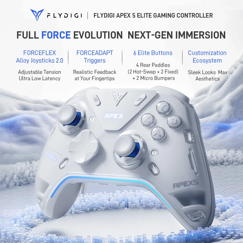 Flydigi APEX5  Elite Wireless Bluetooth Gaming Controllers Power Feedback gamepad For PC/Switch/Andriod/iOS