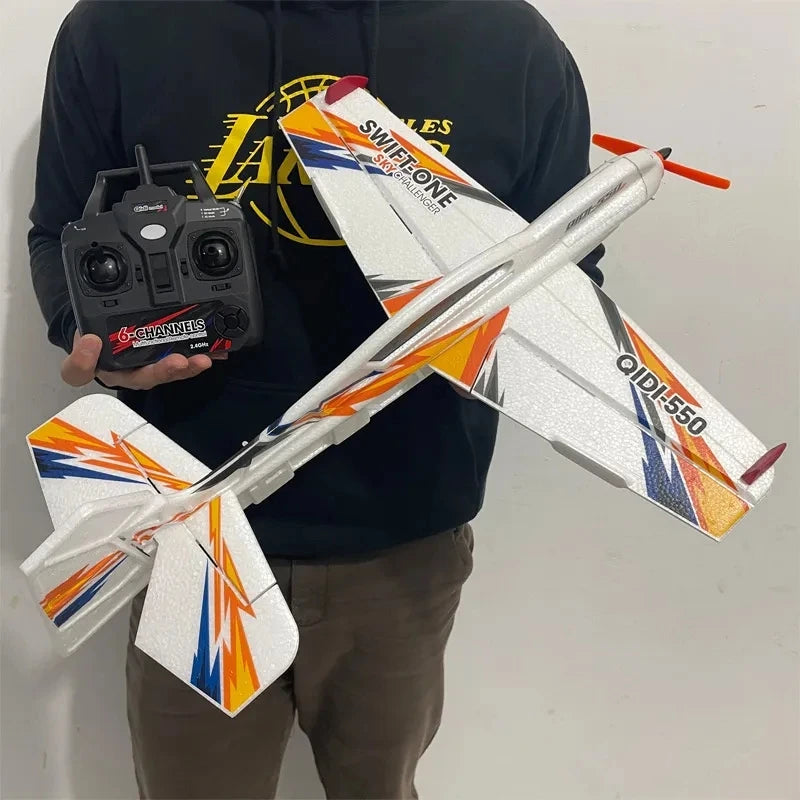 QIDI-550 Avión RC 3D Apertura de 500 mm Acrobacias colgantes de una tecla con giroscopio de 6 ejes Control de vuelo resistente al viento Avión RTF