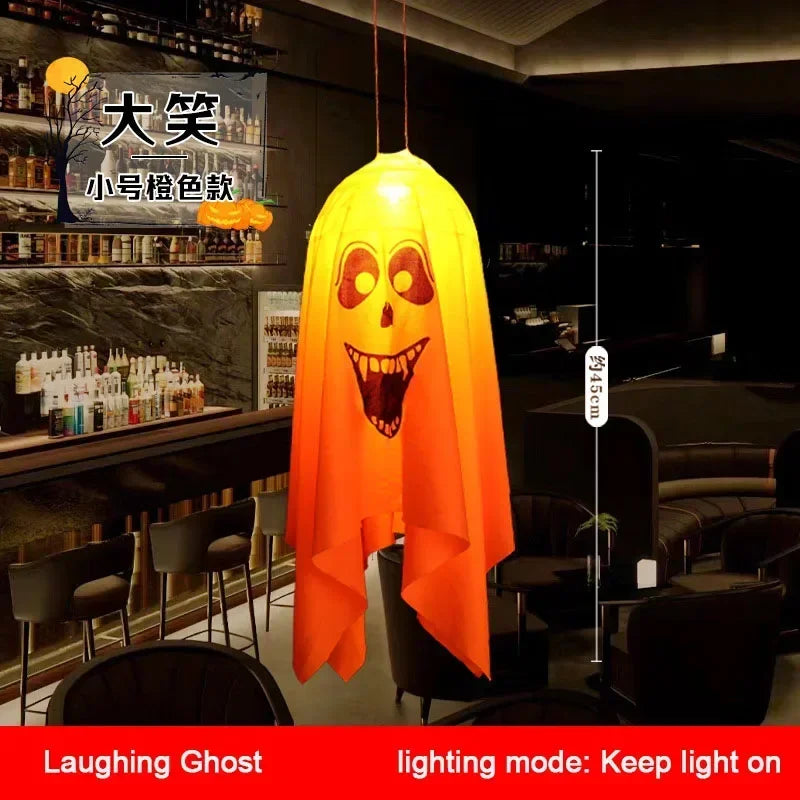 Linterna fantasma LED para Halloween, decoración del hogar colgante, casa fantasma al aire libre, Bar, linterna colgante, accesorio de terror, decoración de fiesta