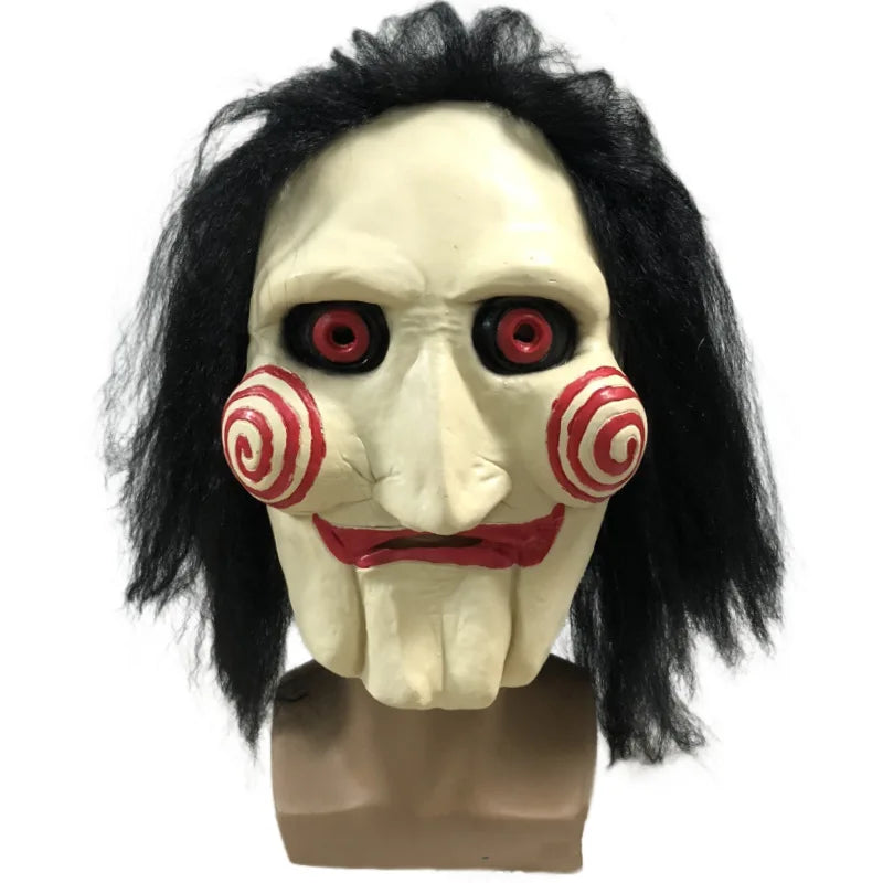 Máscara de demonio aterrador para cosplay, máscara de Jigsaw de Saw X, disfraz para Halloween, carnaval, fiesta de Purim, accesorios de terror