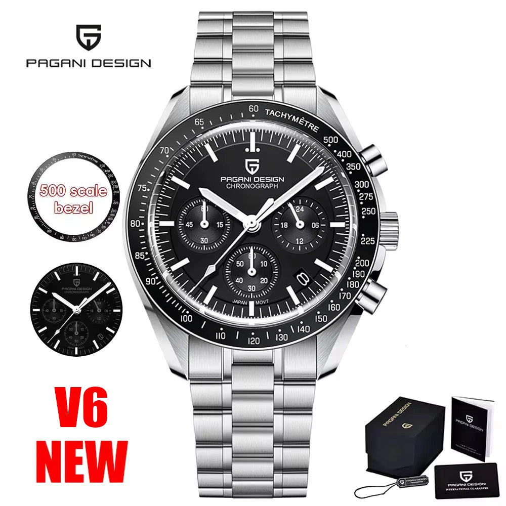 PAGANI DESIGN PD1701 Gold Luxury Men's Watches Quartz Wristwatches Chronograph VK63 Watch For Men AR Sapphire Mirror Clock Gifts