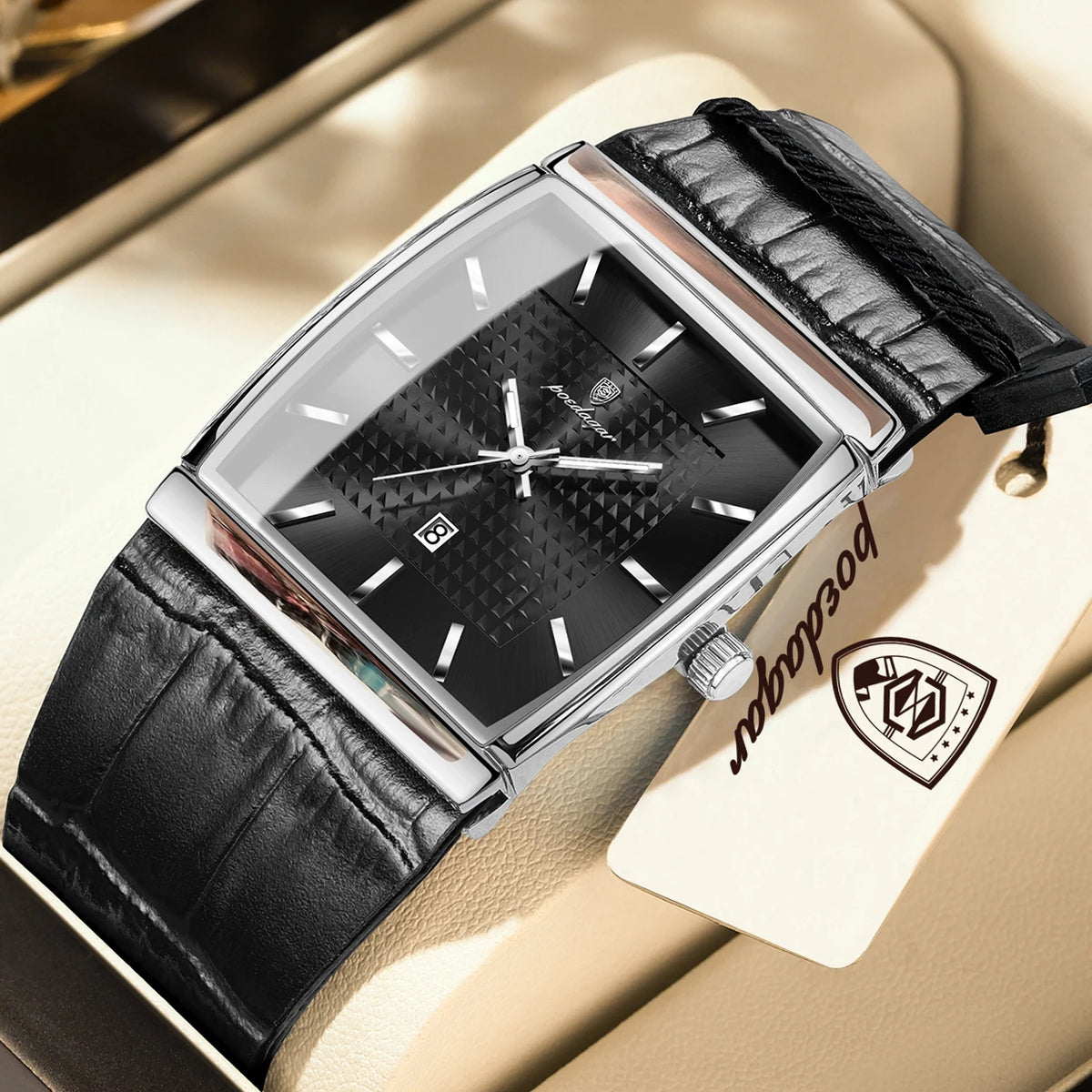 Reloj de pulsera para hombre POEDAGAR de alta calidad, estilo ejecutivo, con fecha, resistente al agua, luminoso y de cuarzo con correa de piel.