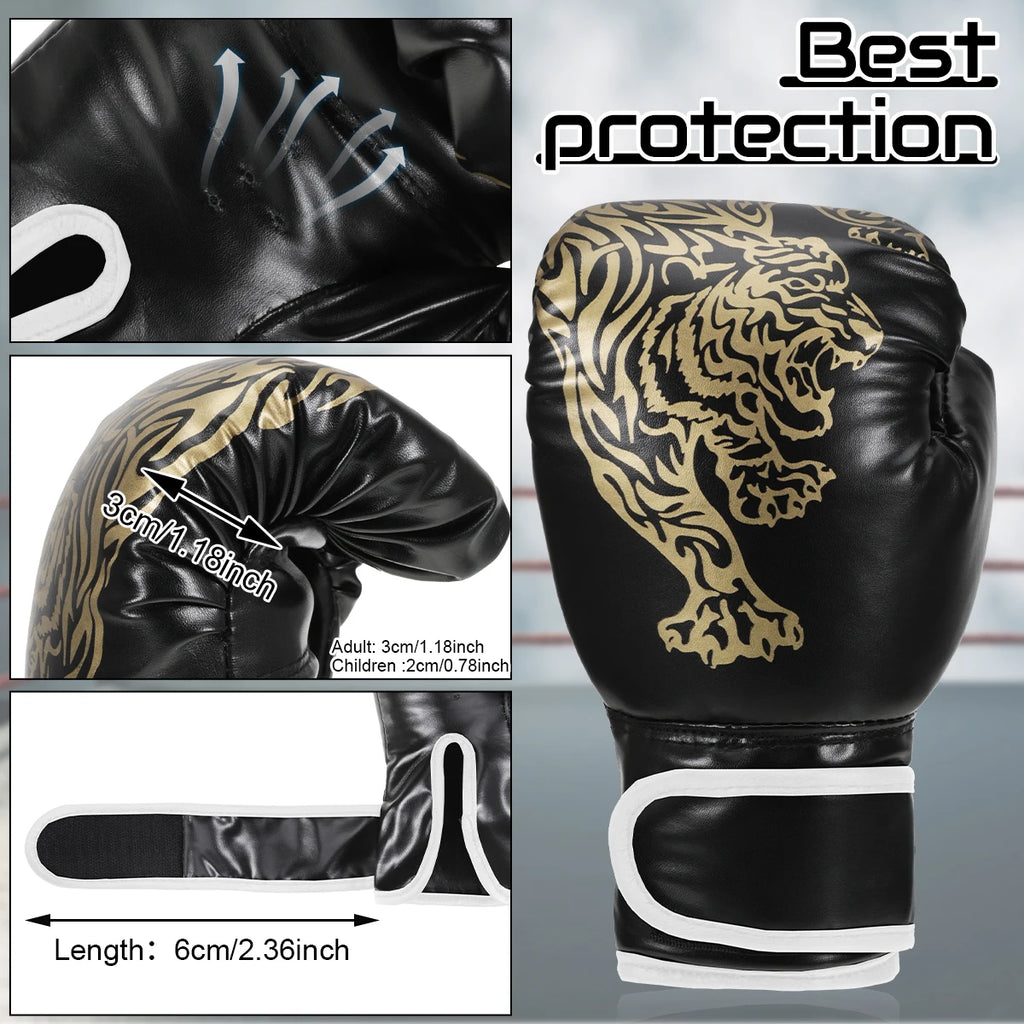 Guantes de boxeo para adultos, guantes de lucha de cuero PU transpirables, guantes de entrenamiento de boxeo para niños, guantes de Kickboxing para gimnasio, deporte interior y exterior