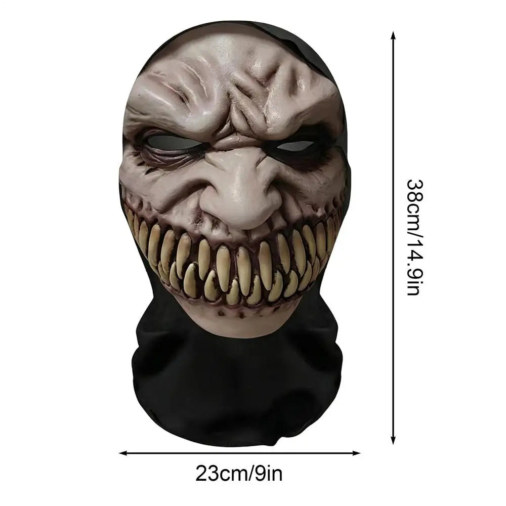 Máscara de látex de calavera de fantasma terrorífica para toda la cabeza, máscara de terror para espectáculos de escenario, accesorio de disfraz para fiesta de Halloween, máscaras realistas y espeluznantes.