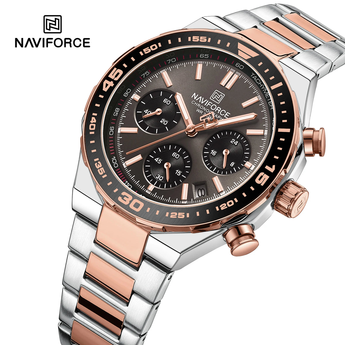 NAVIFORCE Men's Watches Quartz Fashion Business Classic Water Resistant Stainless Steel Strap WristWatch New Male Clock In 2024