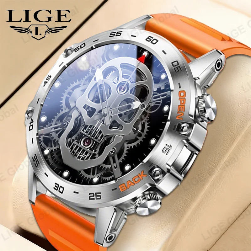 Reloj inteligente LIGE de 1,39" con llamadas Bluetooth para hombre, monitor de salud de frecuencia cardíaca y presión arterial para deportes y fitness, compatible con Android e iOS