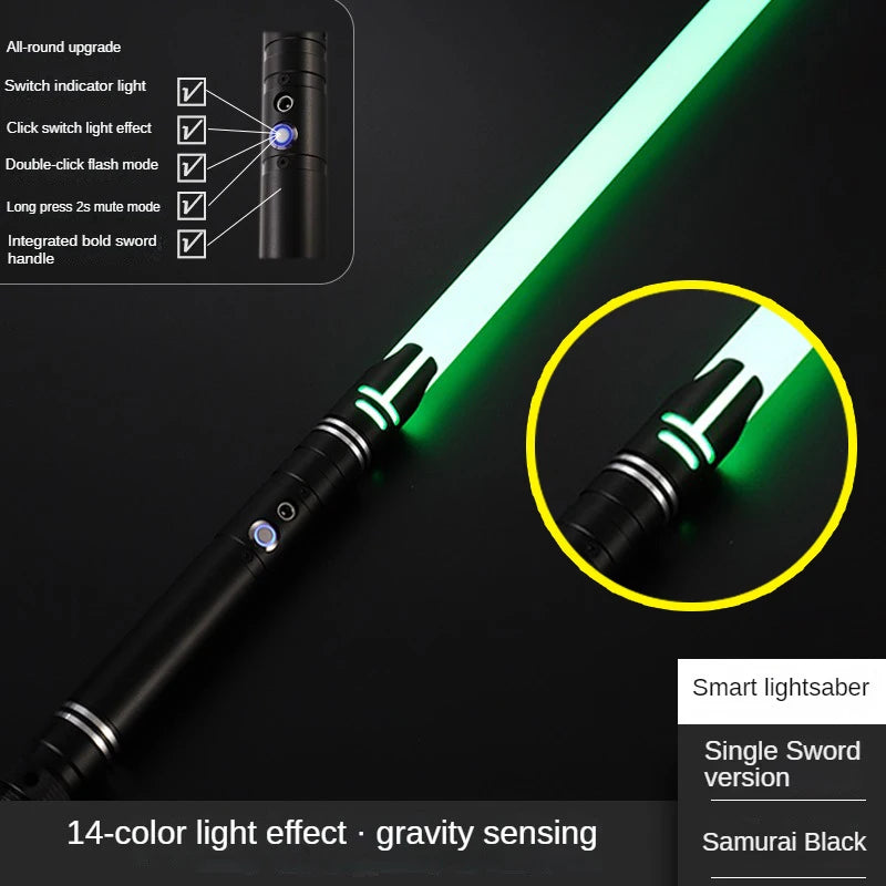 Juguete de espada láser de metal, sable de luz RGB con 7 colores, sonido, efectos Force FX, FOC Blaster, espada láser Jedi para niños, regalo