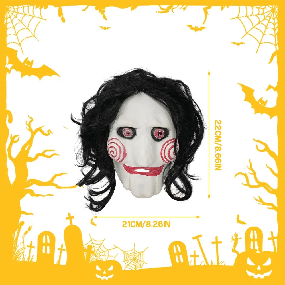 Máscara de Halloween con ojos y dientes rojos, hecha de látex resistente, ideal para fiestas de Halloween, Navidad y carnaval, accesorio para disfraces, con un aspecto amenazante, fabricada con materiales de alta calidad, a