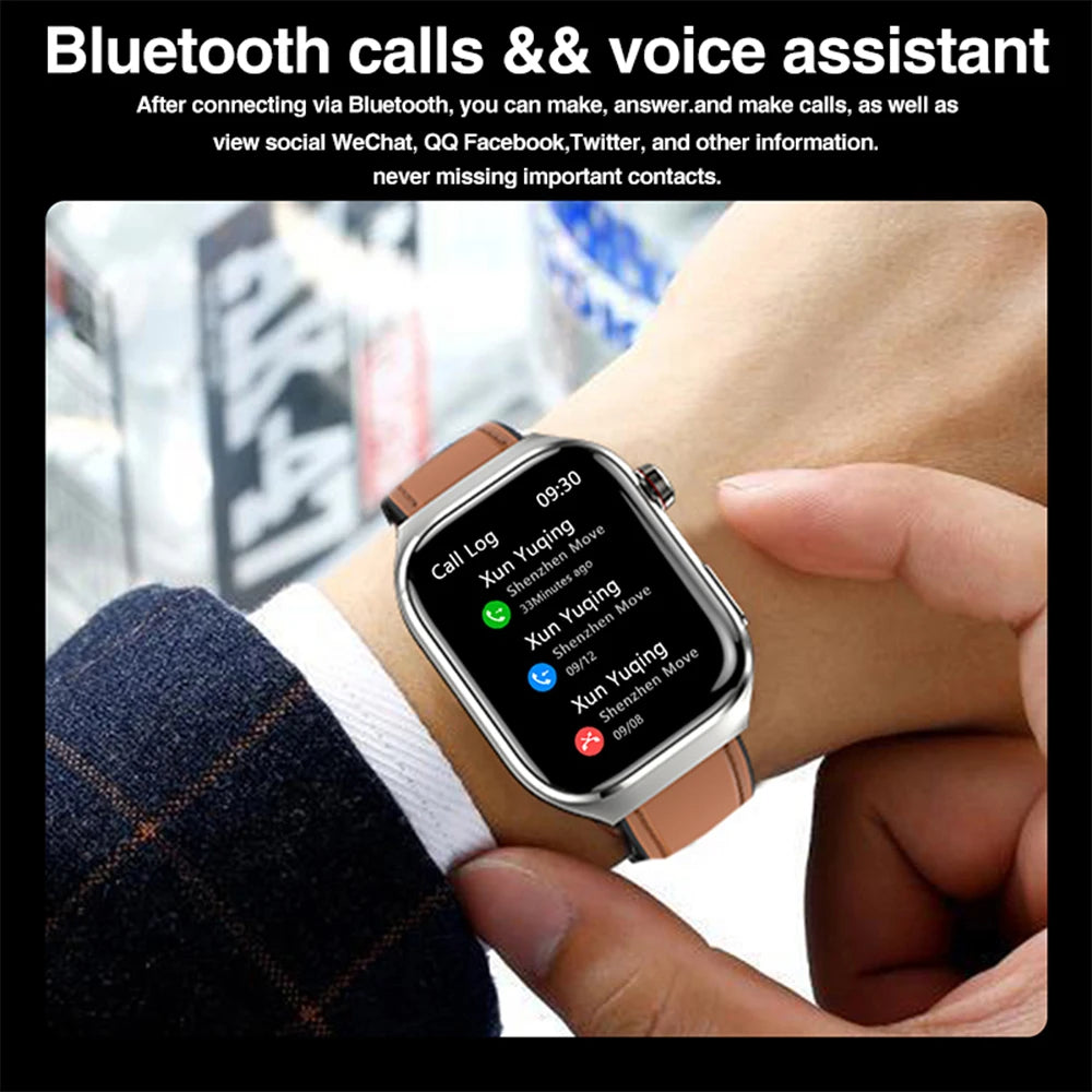 Reloj inteligente para hombre 2026, nuevo modelo con medición de ácido úrico y lípidos en sangre, ECG+PPG, presión arterial, frecuencia cardíaca, llamadas Bluetooth, reloj inteligente de salud