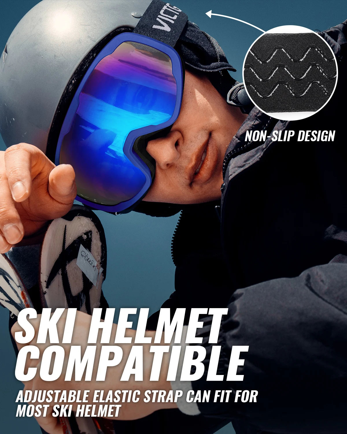 Gafas de esquí VICTGOAL con lentes de protección UV, antivaho, para deportes de invierno, gafas para hombres y mujeres, accesorios para snowboard, skateboard y motocicleta.