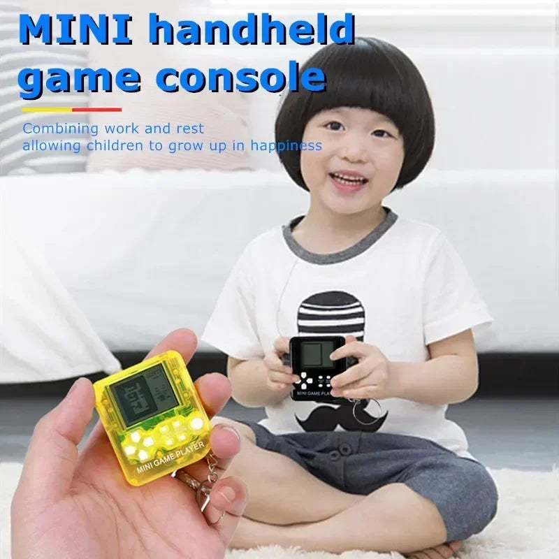 Mini llavero de bolsillo clásico portátil, anillo antipérdida, vídeo nostálgico Retro, máquina de consola de juegos, juguetes para niños, reproductor de juegos