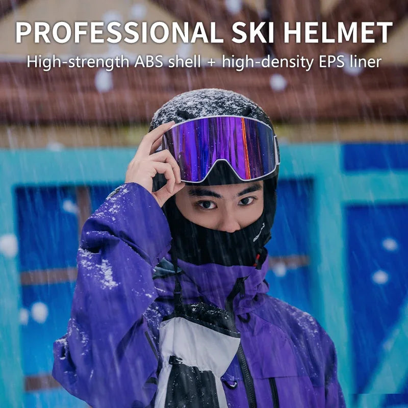 Casco de Esquí Horntour Nuevo 2026 para Hombre y Mujer con Gafas, Casco Cálido de Alta Calidad para Snowboard, Deportes al Aire Libre, Moldeado Integralmente