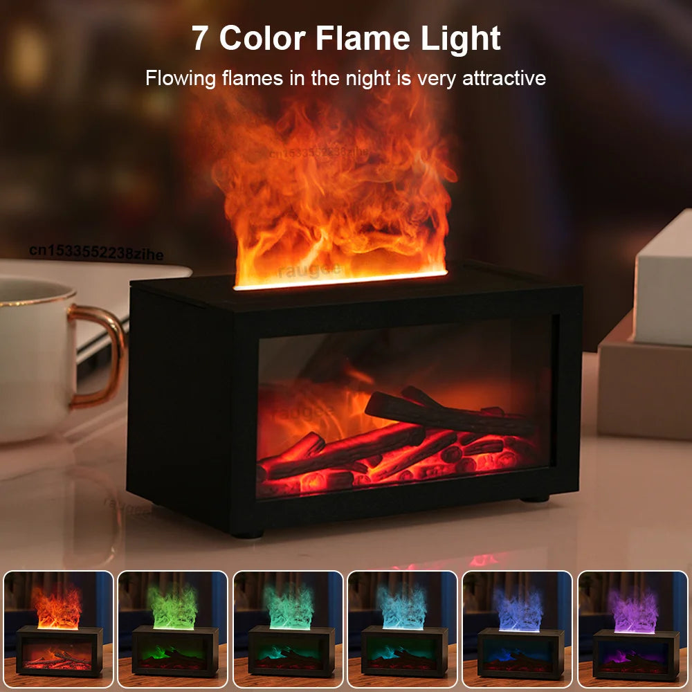 Humidificador para chimenea, humidificador de llama aromática, difusor de fragancia, difusor de aceite esencial de aromaterapia, humidificador de fuego para el hogar y la habitación