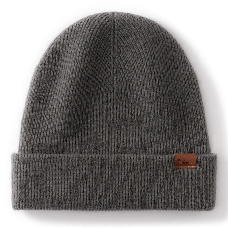 Gorros de invierno para mujeres/hombres, gorros informales para exteriores, gorros tejidos de Cachemira, gorro grueso de dos capas, gorro cálido a prueba de viento para Unisex