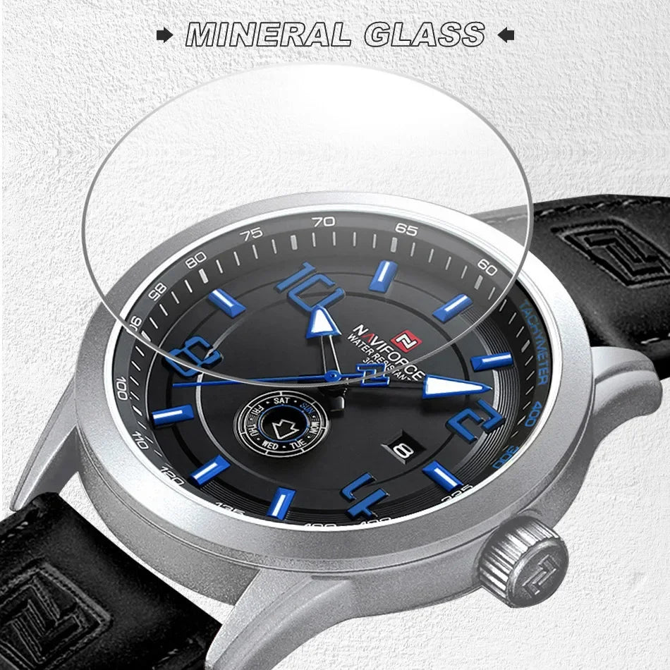 Reloj de pulsera deportivo para hombre marca NAVIFORCE, de lujo, militar, impermeable, de cuarzo, con correa de poliuretano luminosa, 2025