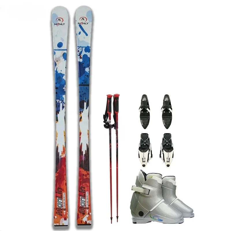 Manlin - Nueva Tabla de Snowboard Doble para Hombre, Fabricada con Materias Primas Europeas, Equipo de Nieve para Estaciones de Esquí, Juego de Esquí Doble