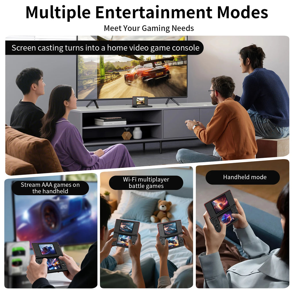 Anbernic RG DS Handheld Game Console 4" IPS Dual Screen Android 4000mAh Flip Video Games Player Supports RixelHK Wifi Streaming