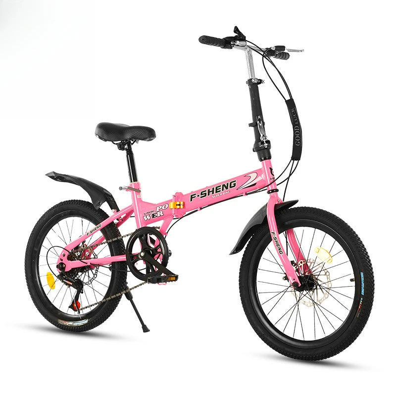 Bicicleta plegable de 20 pulgadas, 6 velocidades, doble freno de disco: bicicleta compacta y fácil de transportar para un almacenamiento sencillo