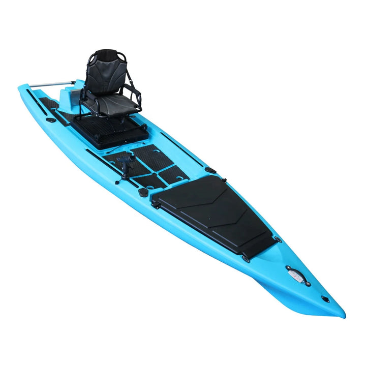 Kayak de Pesca para 1 Persona, Kayak Motorizado de HDPE de 13 Pies, Kayak Individual con Pedales, Canoa de Pesca Resistente de 390x110x33cm
