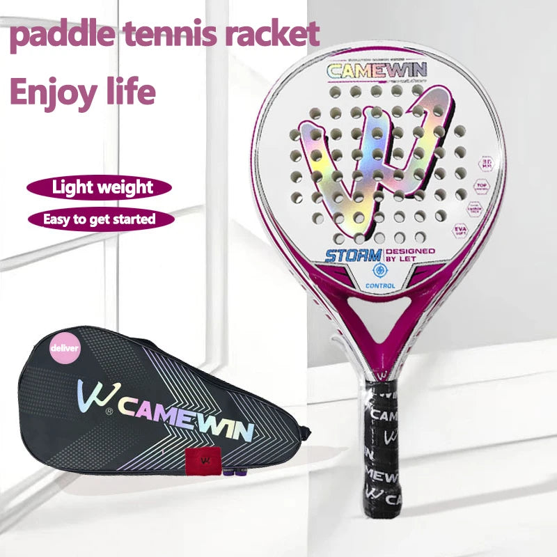 Raqueta de padel Raqueta de paddle Solo para mujer 50% fibra de carbono 50% fibra de vidrio Raqueta de tenis de playa Raqueta de tenis de fibra de carbono El nuevo