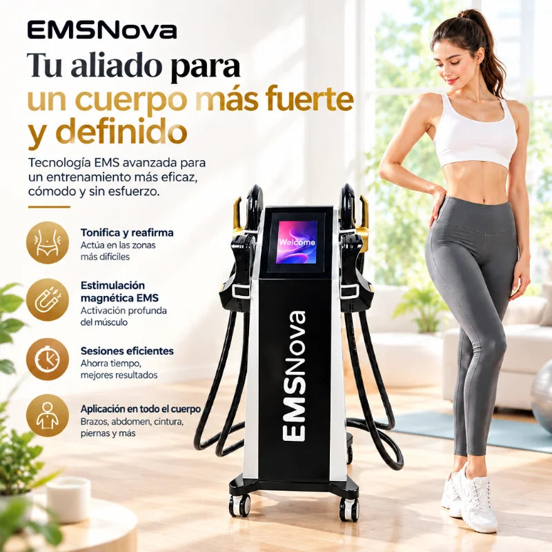 Máquina Profesional Ems Ultra Pro RF para Esculpir el Cuerpo, Moldear la Figura, Estimulador Muscular Zero Hiemt Neo con 4 Manijas para Salón