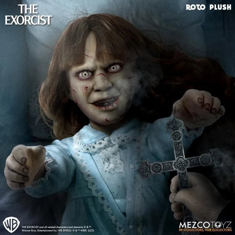 Figura de acción de Regan de The Exorcist de Mezco Toyz, 18 pulgadas, de felpa, coleccionable de terror para adultos