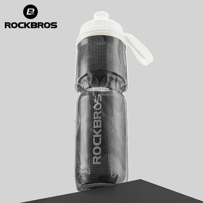 ROCKBROS-botella de agua aislada para ciclismo, Material PP5 de 750ml, deportes al aire libre, Fitness, correr, montar, Camping, senderismo, hervidor portátil