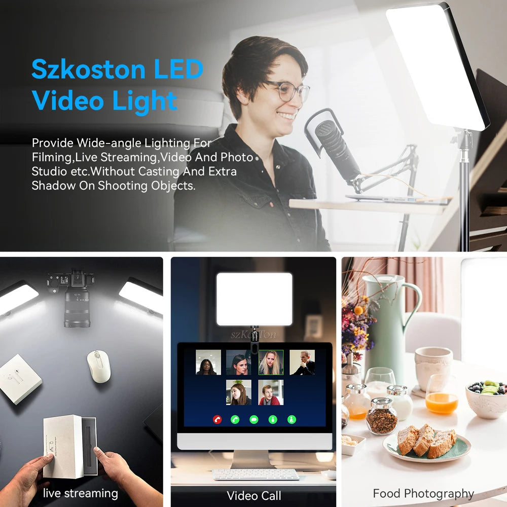 Panel de luz LED para fotografía y vídeo de 8/12 pulgadas, Kit de iluminación para estudio fotográfico para disparar transmisión en vivo Youbube con soporte para trípode