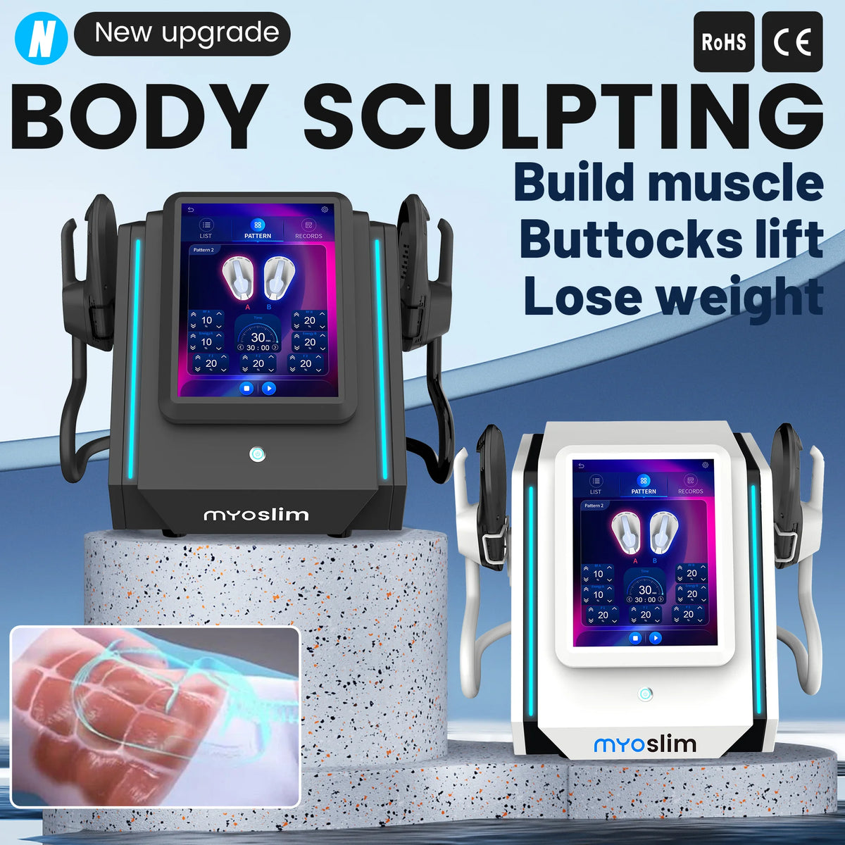 Máquina de Modelado Corporal EMSZero Ultra Neo de Alta Potencia 6500W EMS RF Estimulador Muscular Electromagnético Hiemt Profesional