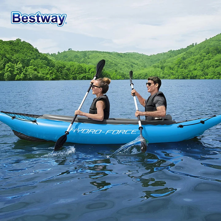 Kayak Inflable Profesional Bestway 65131/65115 - Material de PVC Resistente, Portátil, Ligero, Fácil de Montar, Estable
