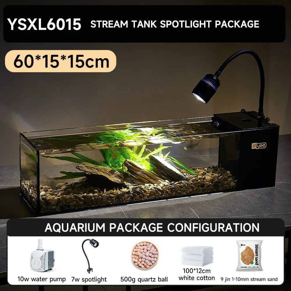 Wholesale Low Iron Glass 20 Gallon Betta Fish Tank Ultra Clear Desktop Decoration Aquarium Tank With Aquarium Pump and Led