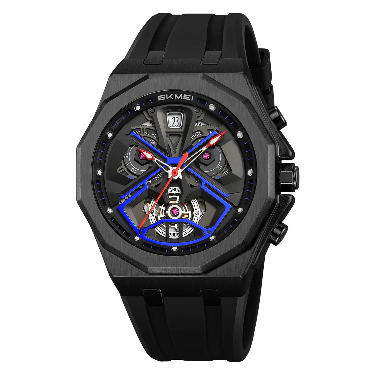 Reloj SKMEI 2432 para hombre, casual, de marca reconocida, redondo, con movimiento de cuarzo, resistente al agua, de lujo, comercial, con visualización de día de la semana.