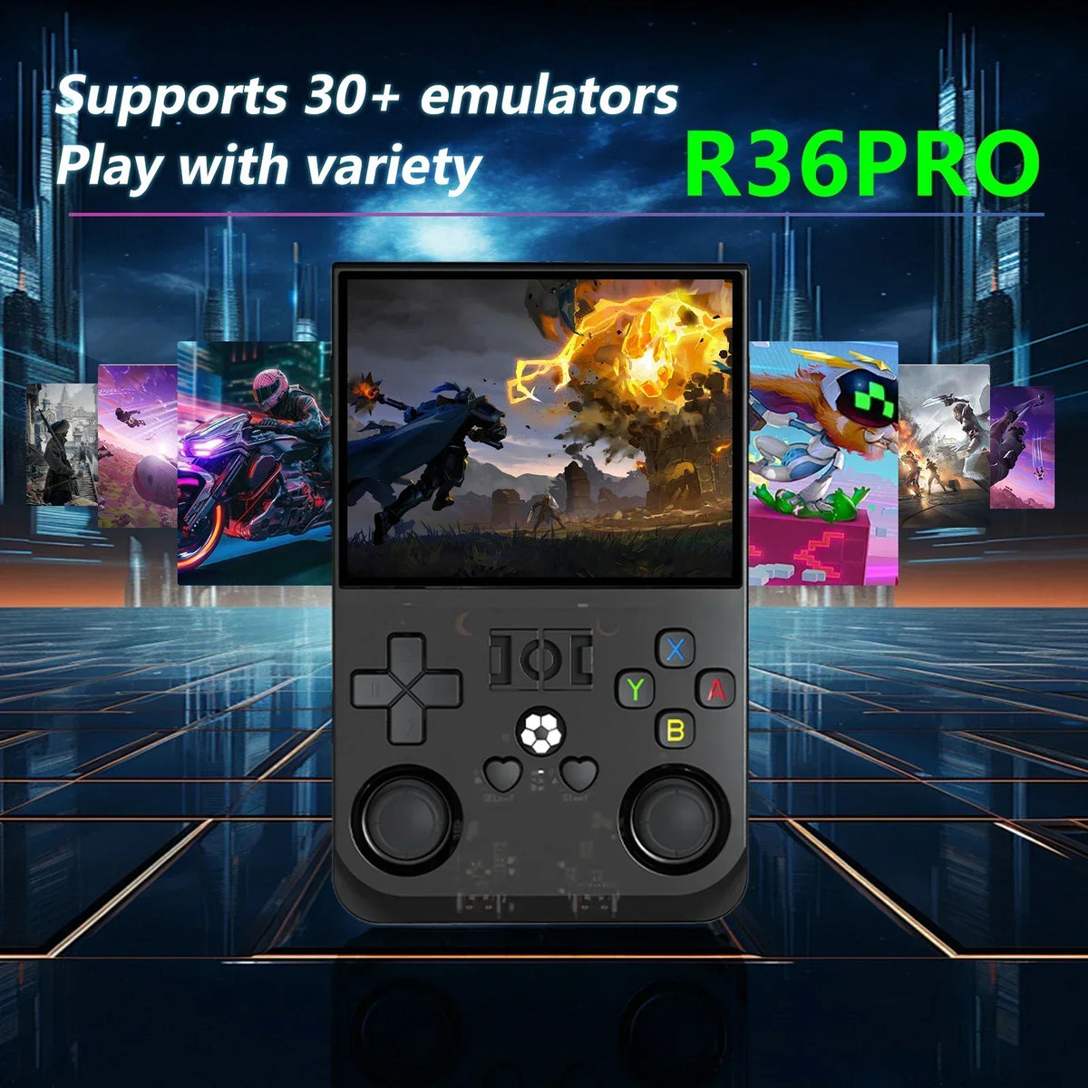 Consola de juegos portátil retro R36PRO, sistema Linux, pantalla IPS de 3,5 pulgadas, reproductor de video de bolsillo portátil, doble joystick, 64 GB 128 GB juegos