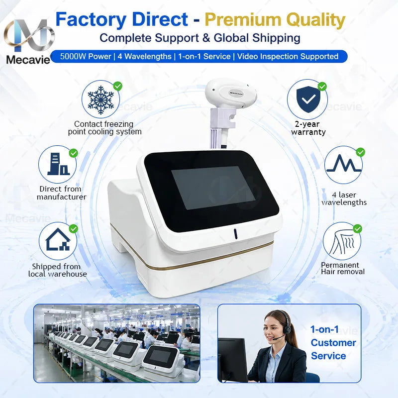 Mini Depiladora Láser de Diodo de 808nm Ice Platinum de 5000w, Máquina de Depilación y Rejuvenecimiento de la Piel, Opciones Económicas para Estudios de Belleza