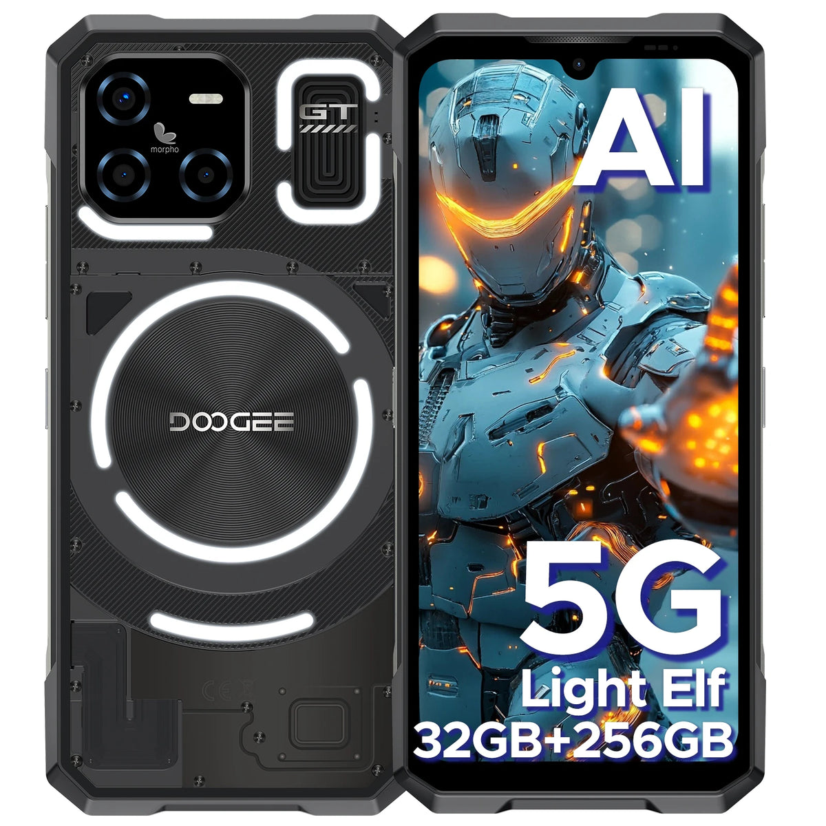 Smartphone resistente DOOGEE Blade GT, 32 GB de RAM, 256 GB de ROM, efecto de luz LED, Dimensity 7050, 6,72'' FHD+ 120 Hz, batería de 5500 mAh, NFC