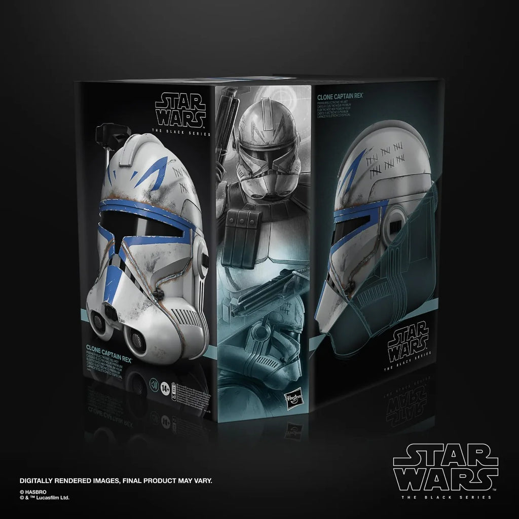 Hasbro STAR WARS The Black Series Clone Captain Rex Premium Electronic Helmet, Ahsoka Roleplay Helmet Adult F9176